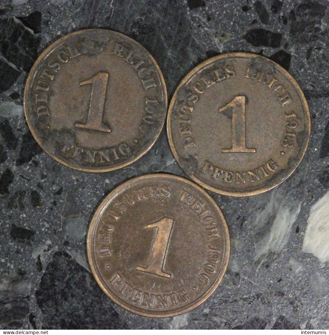 Allemagne / Germany LOT (3) : 1 Pfennig 1906-A, 1909-A & 1913-E - Vrac - Monnaies