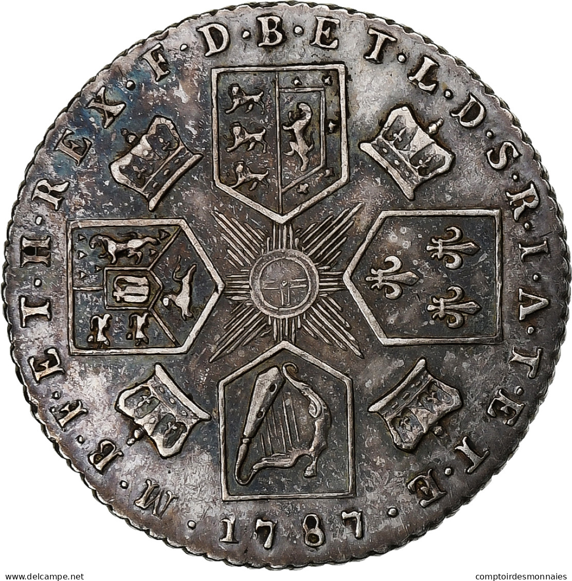 Grande-Bretagne, George III, 6 Pence, 1787, Argent, SUP+, KM:606.2 - G. 6 Pence