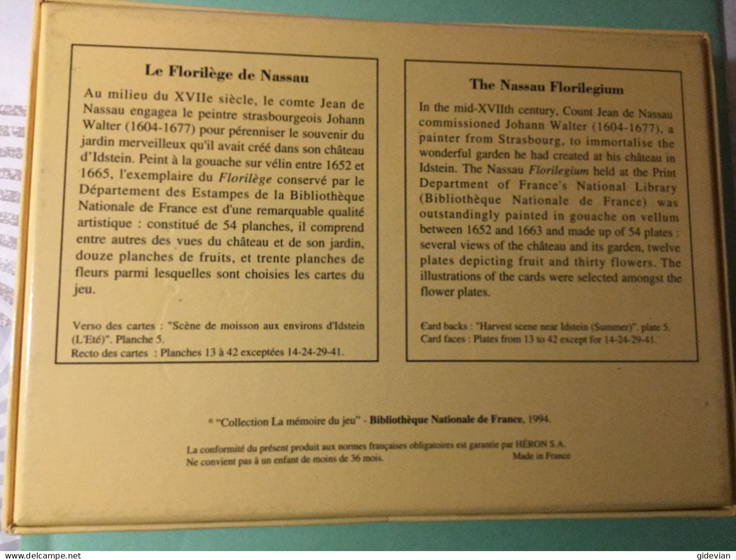 Original : Jeu De Paires LE FLORILÈGE De NASSAU - Otros & Sin Clasificación