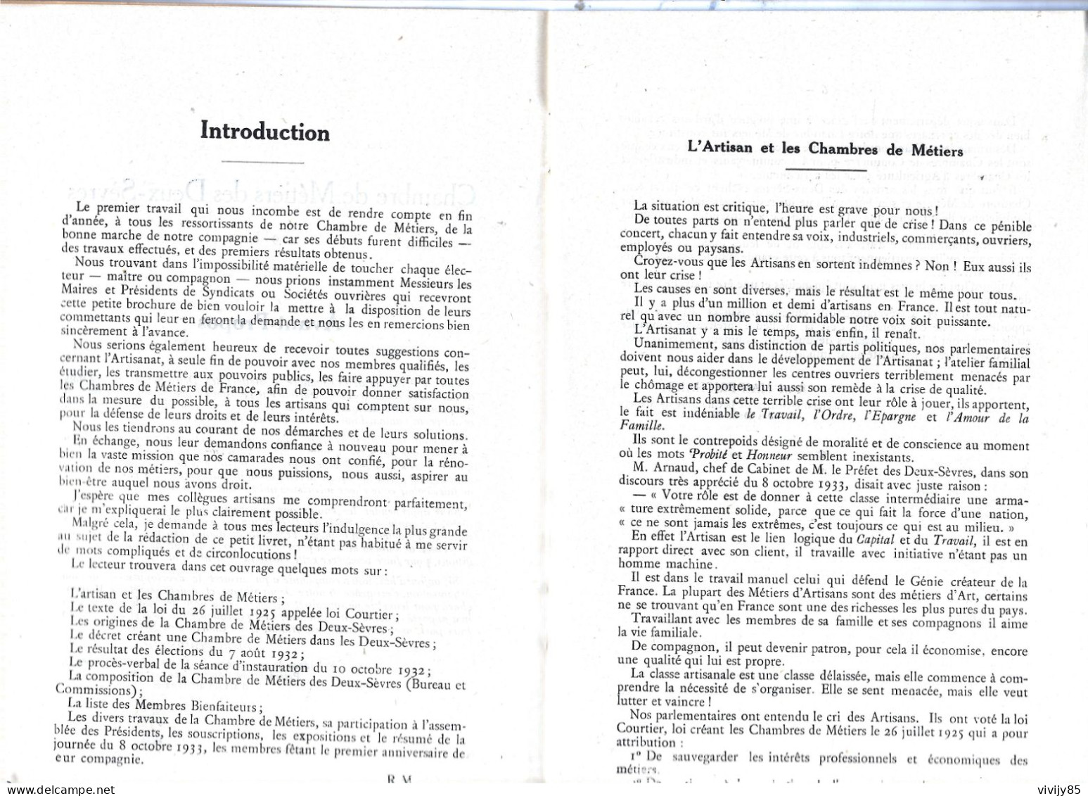 79 - NIORT - Beau Livre/Brochure De 40 Pages " Chambre De Métiers Des Deux Sèvres " - 1934 - Aquitaine