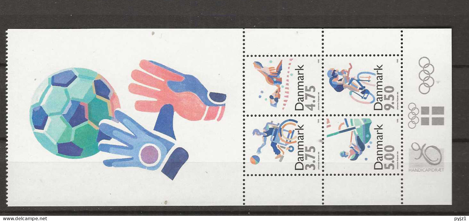 1996 MNH Denmark, Booklet Pane - Blocks & Sheetlets