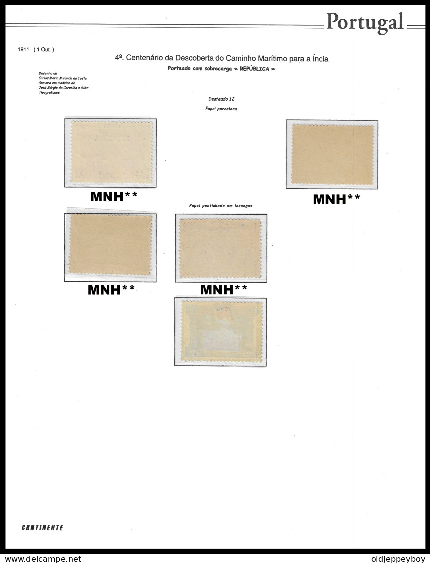 1911 PORTUGAL Postage Due Stamps OVPT REPUBLICA PAPEL PORCELANA, PONTINHADO EM LOSAGOS PERF12 MNH** 1 STAMP MH SEE SCANS - Ungebraucht