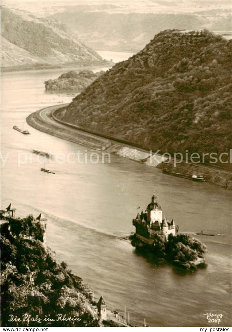 73811136 Kaub Caub Rhein Die Pfalz Im Rhein  - Kaub