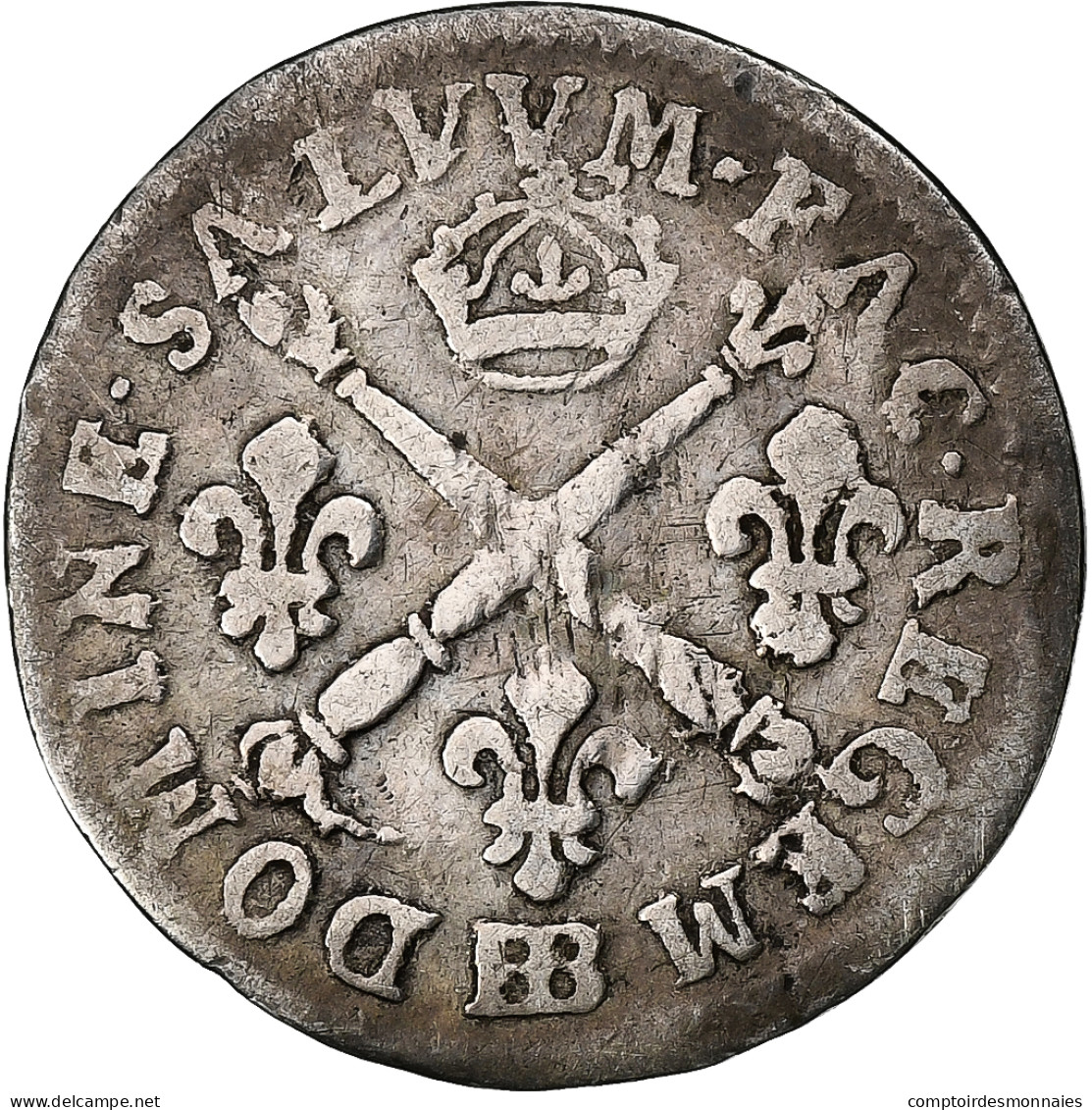 France, Louis XIV, 5 Sols Aux Insignes, 1703, Strasbourg, Réformé, Argent, TB - 1643-1715 Louis XIV The Great