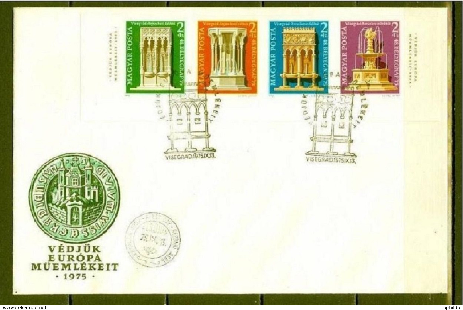 Hongrie FDC Yvert 2447/2450 Non Dentelé Ou Michel 3060B/3063B Ob TB Journée Du Timbre Et Fontaine - Briefe U. Dokumente