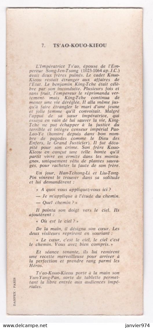 Carte Habillée Brodée Les Huit Immortels De La Mythologie Chinoise N° 7. TS’-AO-KOUO-KIEOU - Embroidered