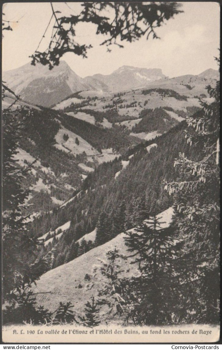 La Vallée De L'Etivaz Et L'Hôtel Des Bains, C.1920s - Lenzi CPA AL190 - Château-d'Œx