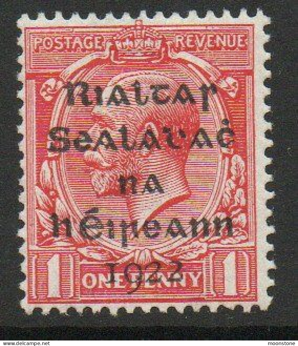 Ireland 1922 Dollard Rialtas Overprint On 1d Scarlet, Hinged Mint, SG 2 - Neufs