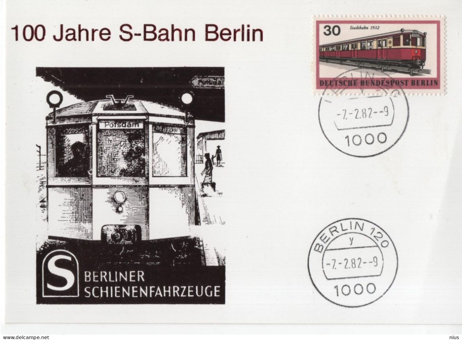 Germany Deutschland 1982 Postcard 100 Jahre U-Bahn, Train Railroad Railway, Berliner Schienenfahrzeuge, Berlin - 1981-1990