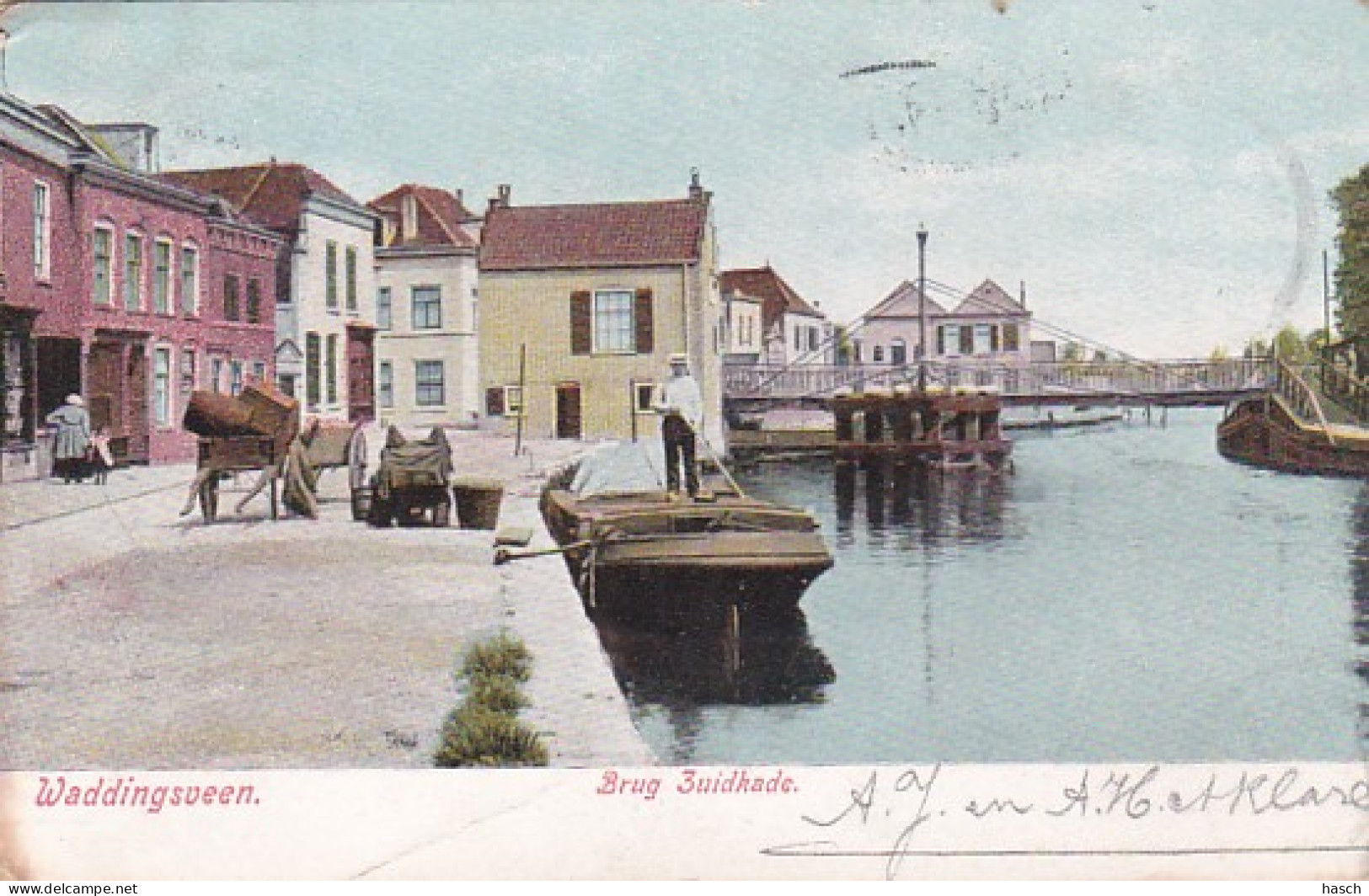 1850	62	Waddingsveen, Brug Zuidkade (poststempel 1906)(zie Hoeken En Randen) - Waddinxveen