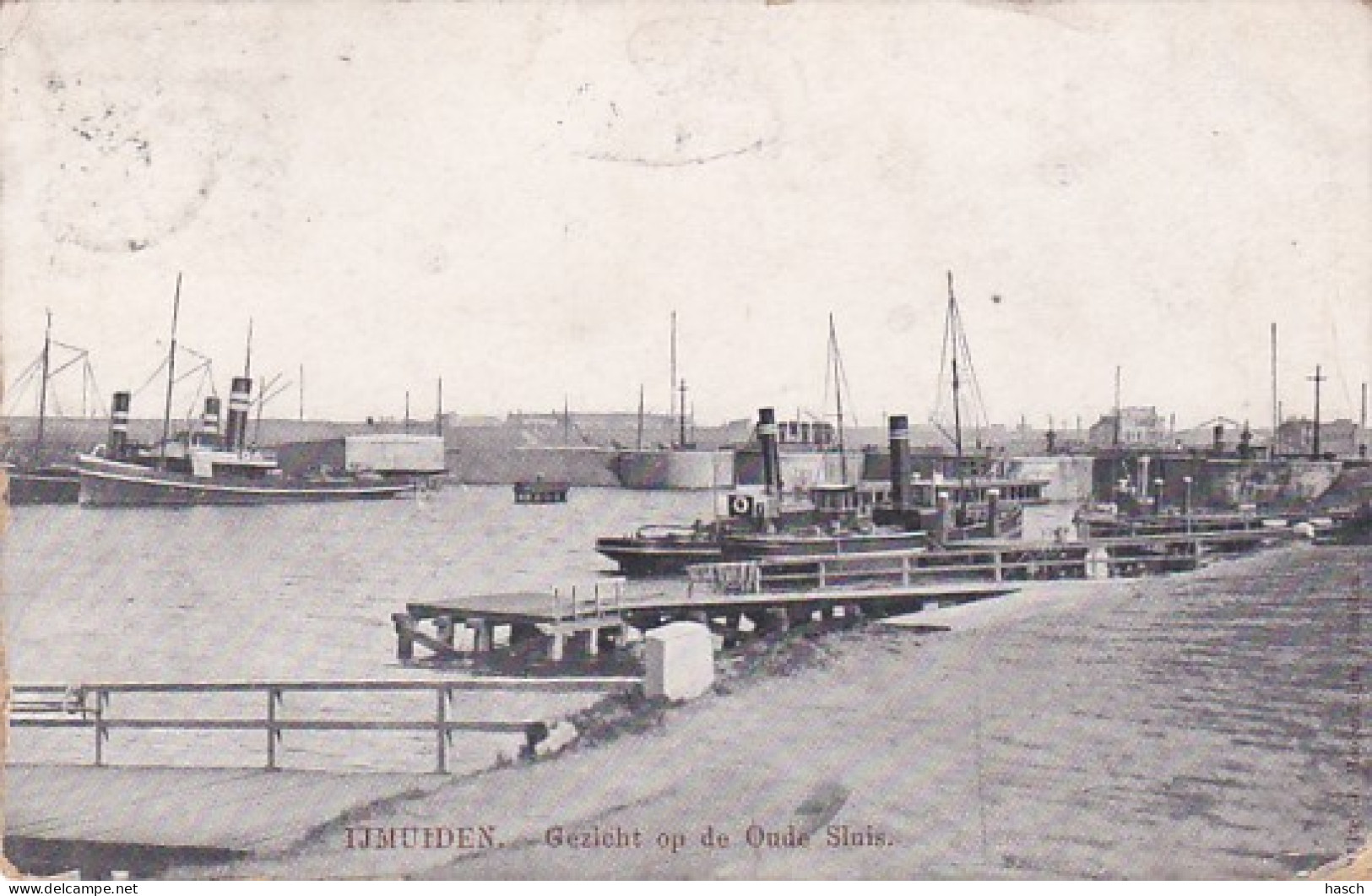 1850	240	IJmuiden, Gezicht Op De Oude Sluis (kleine Vouwen In De Hoeken) - IJmuiden