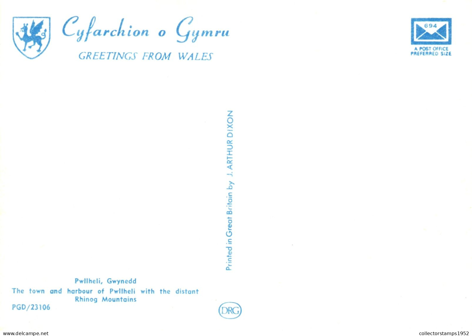 GWYNEDD, PWLLHELI, ARCHITECTURE, WALES, UNITED KINGDOM, POSTCARD - Gwynedd