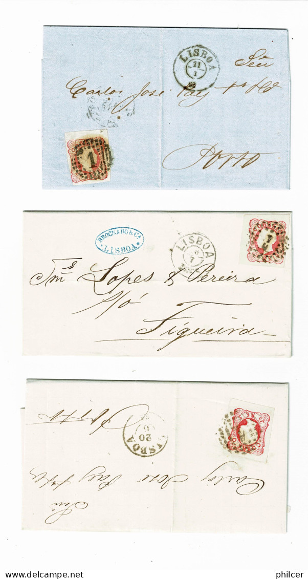 Portugal, 1856/8, 3 Cartas - Lettres & Documents