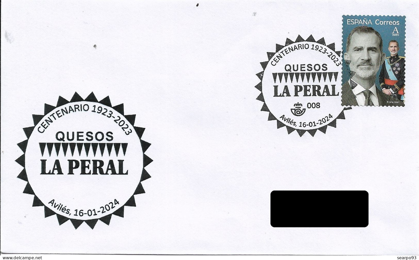 SPAIN. POSTMARK. CHEESES "LA PERAL". GASTRONOMY. AVILES. 2024 - Altri & Non Classificati