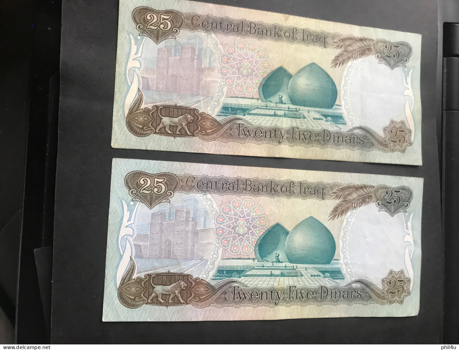 Iraq 25 Dinars 4 Same Bank Notes Used See Photos - Irak