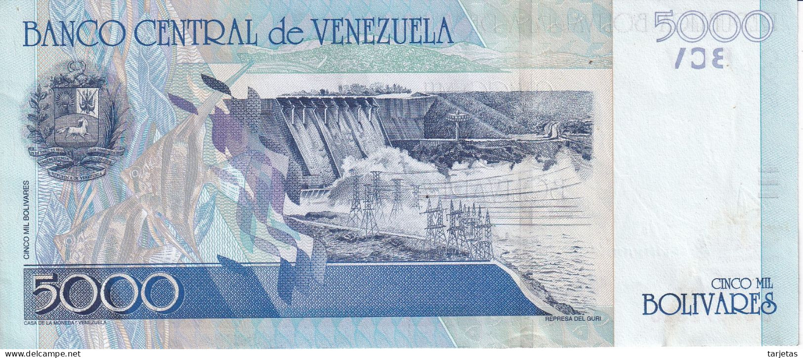 BILLETE DE VENEZUELA DE 5000 BOLIVARES DEL AÑO 2004 EN CALIDAD EBC (XF)  (BANKNOTE) - Venezuela