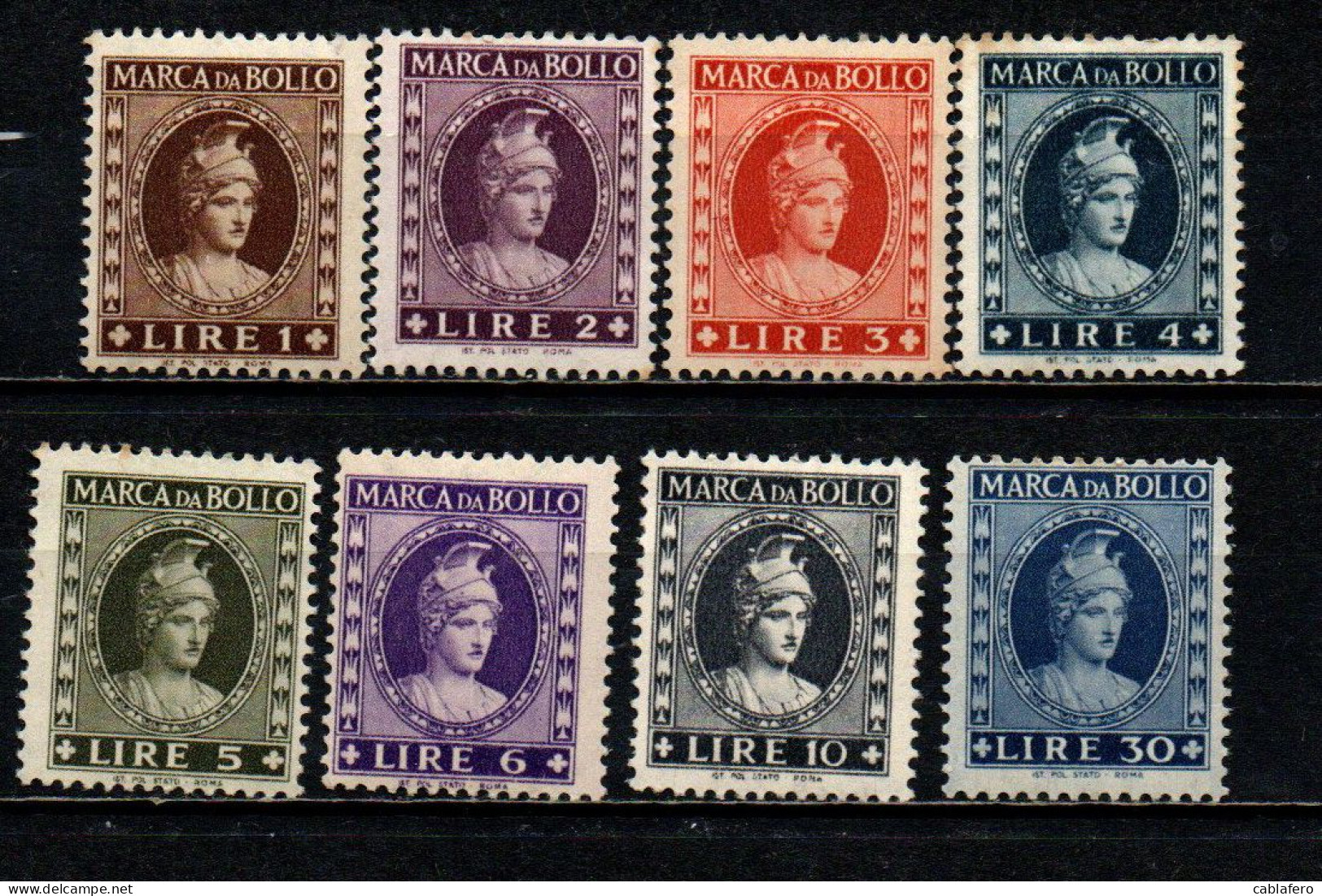 ITALIA REPUBBLICA - 1946 - MARCA DA BOLLO A TASSA FISSA - FILIGRANA RUOTA ALATA - MNH - Revenue Stamps