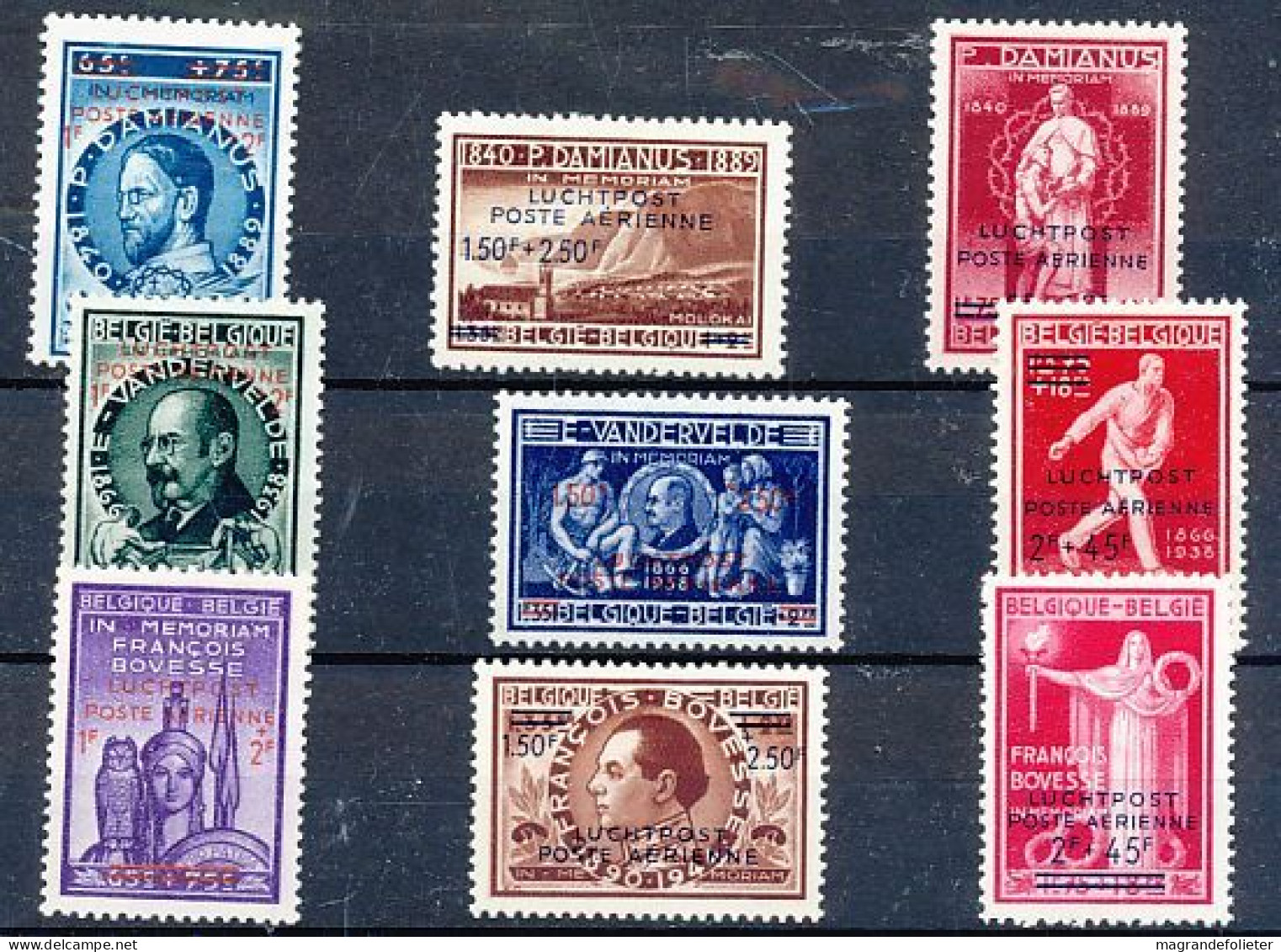 TIMBRE STAMP ZEGEL BELGIQUE POSTE AERIENNE 15A-23A  XX - Mint