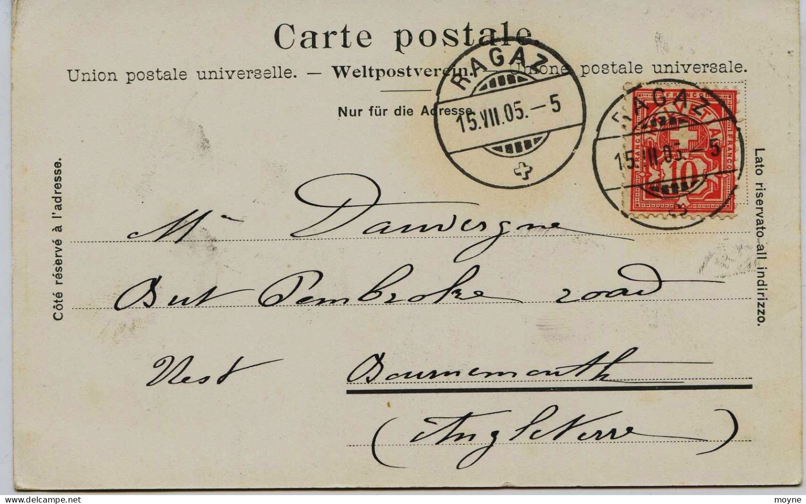 3965 - Suisse - RAGAZ  :  TAMINA - SCHLUCHT  Circulée En 1905 - Saint-Luc