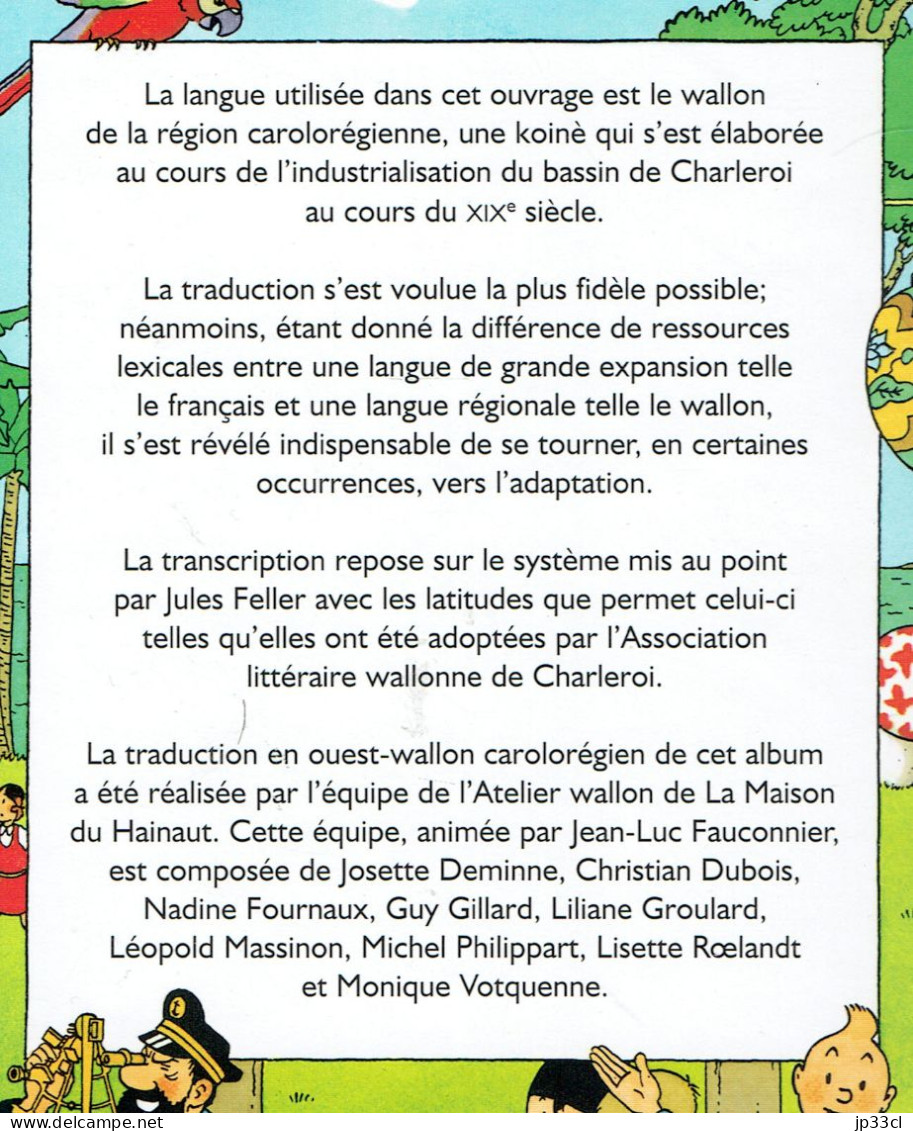 Hergé : Les Bijoux De La Castafiore En Wallon De Charleroi (Les-ôr'rîyes Dèl Castafiore) - Cómics & Mangas (otros Lenguas)