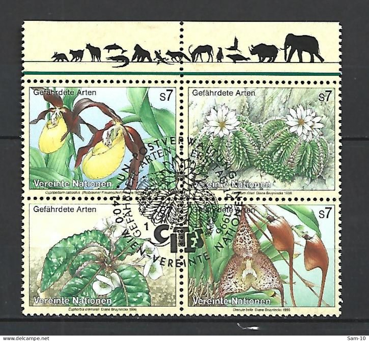 Timbres Nations-Unies Vienne Oblitéré N 225 / 228 - Gebraucht