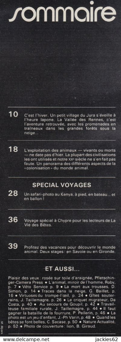 246/ LA VIE DES BETES / BETES ET NATURE N° 246 Du 1/1979 Voir Sommaire - Animaux