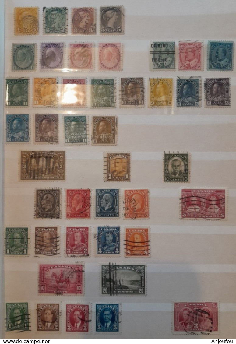 Lot 43 Très Anciens Timbres Oblitérés Canada - Sammlungen