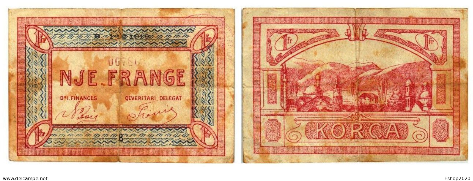 Albania Regional Banknote Of Korca Year 1918 - Albania