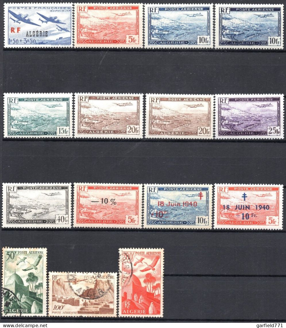 LOT De 15 ALGERIE Poste Aérienne 1945 / 1949 NEUF* Et Oblitéré - - Luftpost