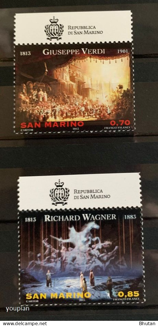 San Marino 2013, 200th Birth Anniversary Of Giuseppe Verdi And Richard Wagner, MNH Stamps Set - Neufs