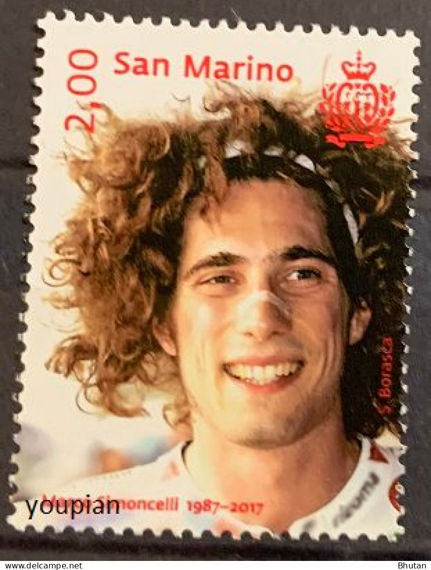 San Marino 2017, 30th Birth Anniversary Of Marco Simoncelli, MNH Single Stamp - Unused Stamps