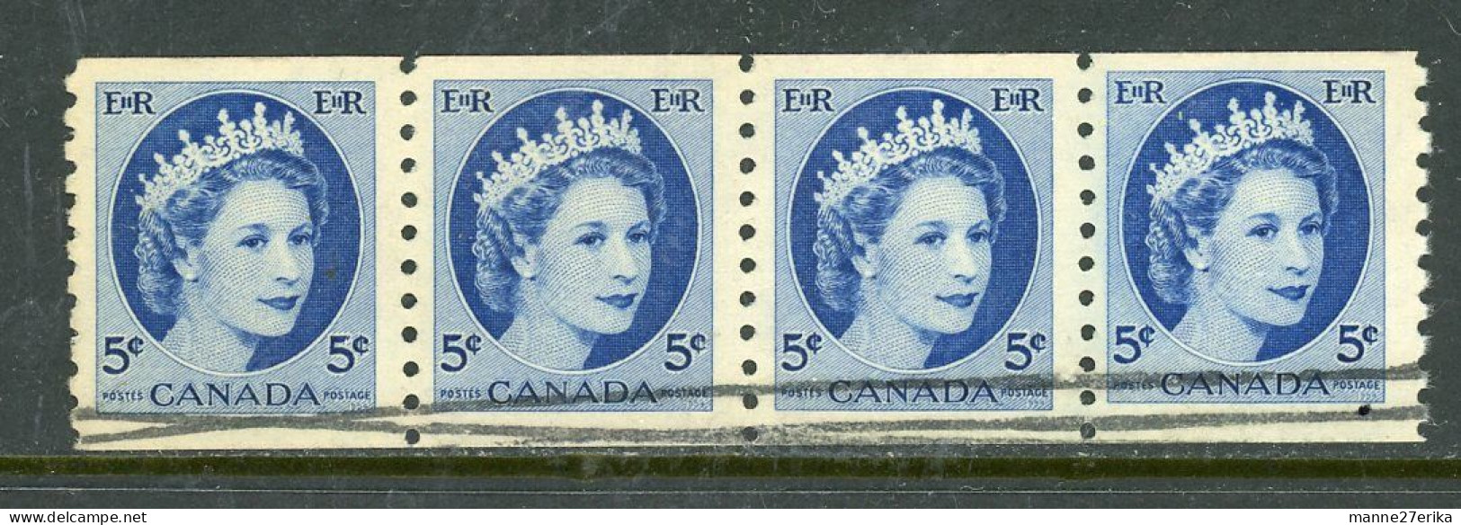 Canada 1954 USED Queen Elizabeth  "Coil Stamps" - Gebraucht