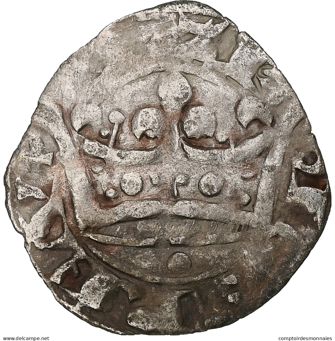 France, Charles IV, Double Parisis, 1323-1328, Billon, TB+, Duplessy:244b - 1322-1328 Karel IV De Schone