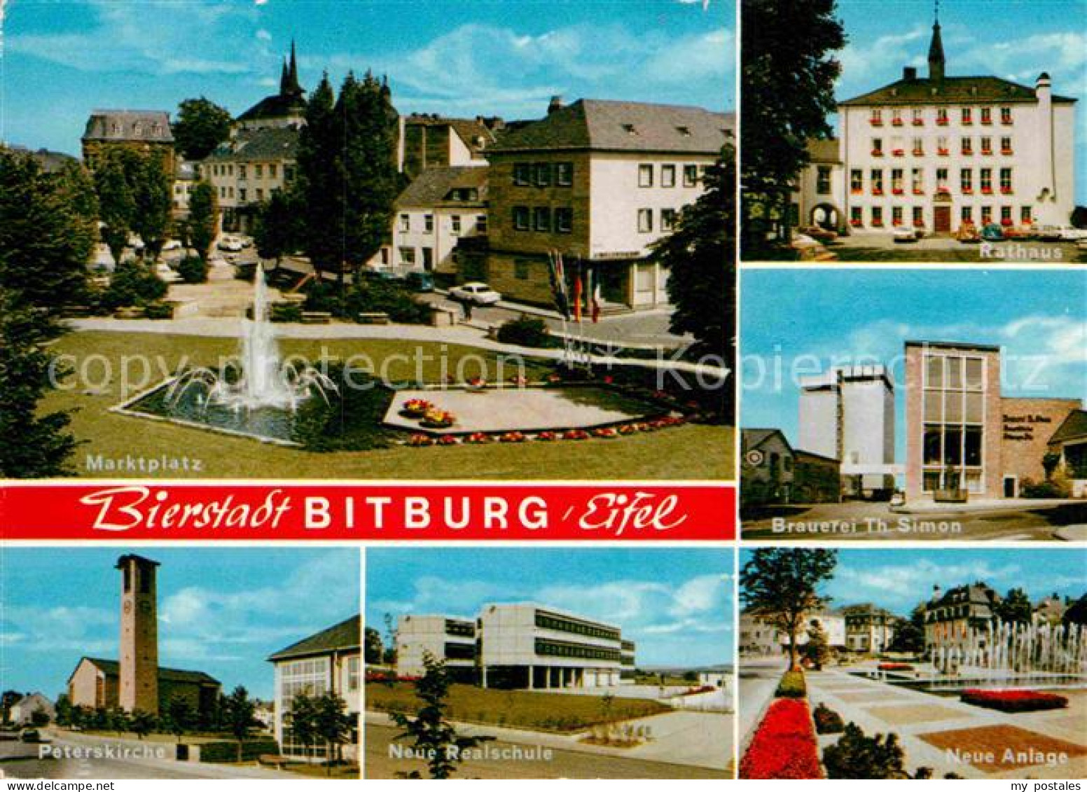 72863763 Bitburg Marktplatz Rathaus Brauerei Th Simon Neue Anlage Realschule Pet - Bitburg