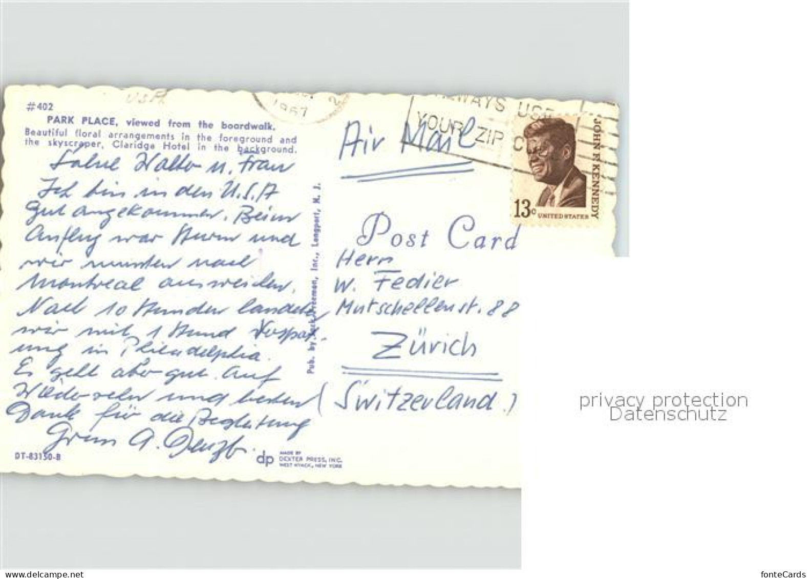 71567908 Atlantic_City_New_Jersey Park Place Air Mail - Altri & Non Classificati