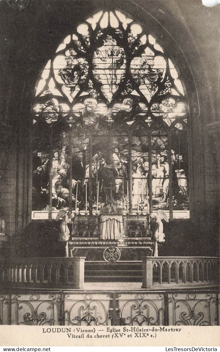 FRANCE - Loudun - Eglise Saint Hilaire Du Martray - Vitrail Du Chevet - Carte Postale Ancienne - Loudun