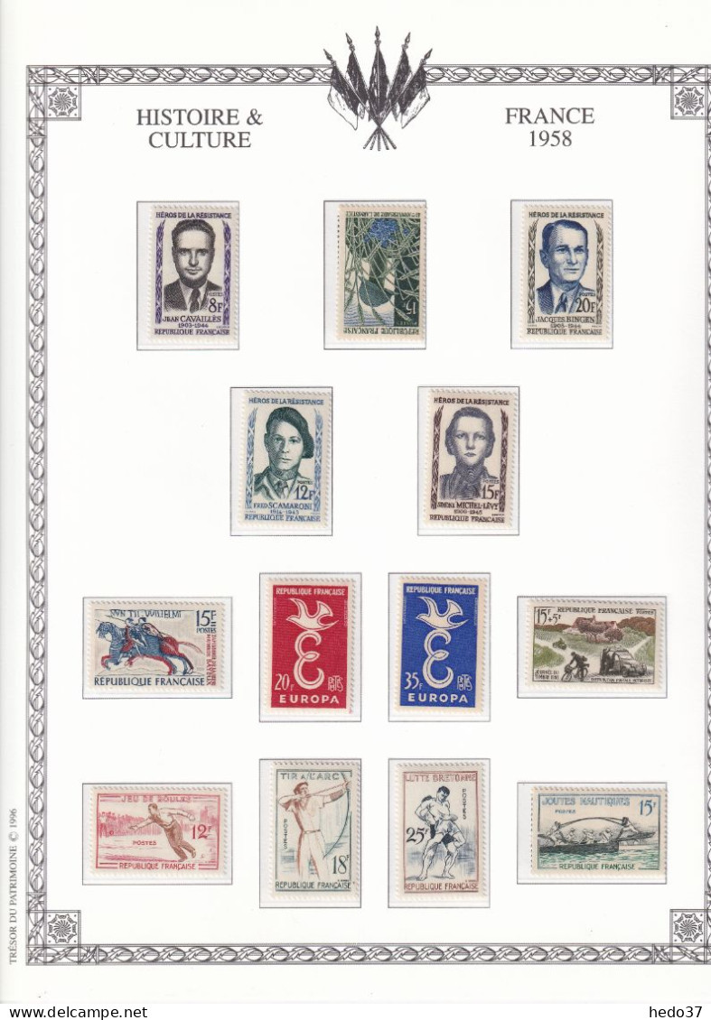 France Année Complète 1958 - N°1142/1188 - Neufs ** Sans Charnière - TB - 1950-1959