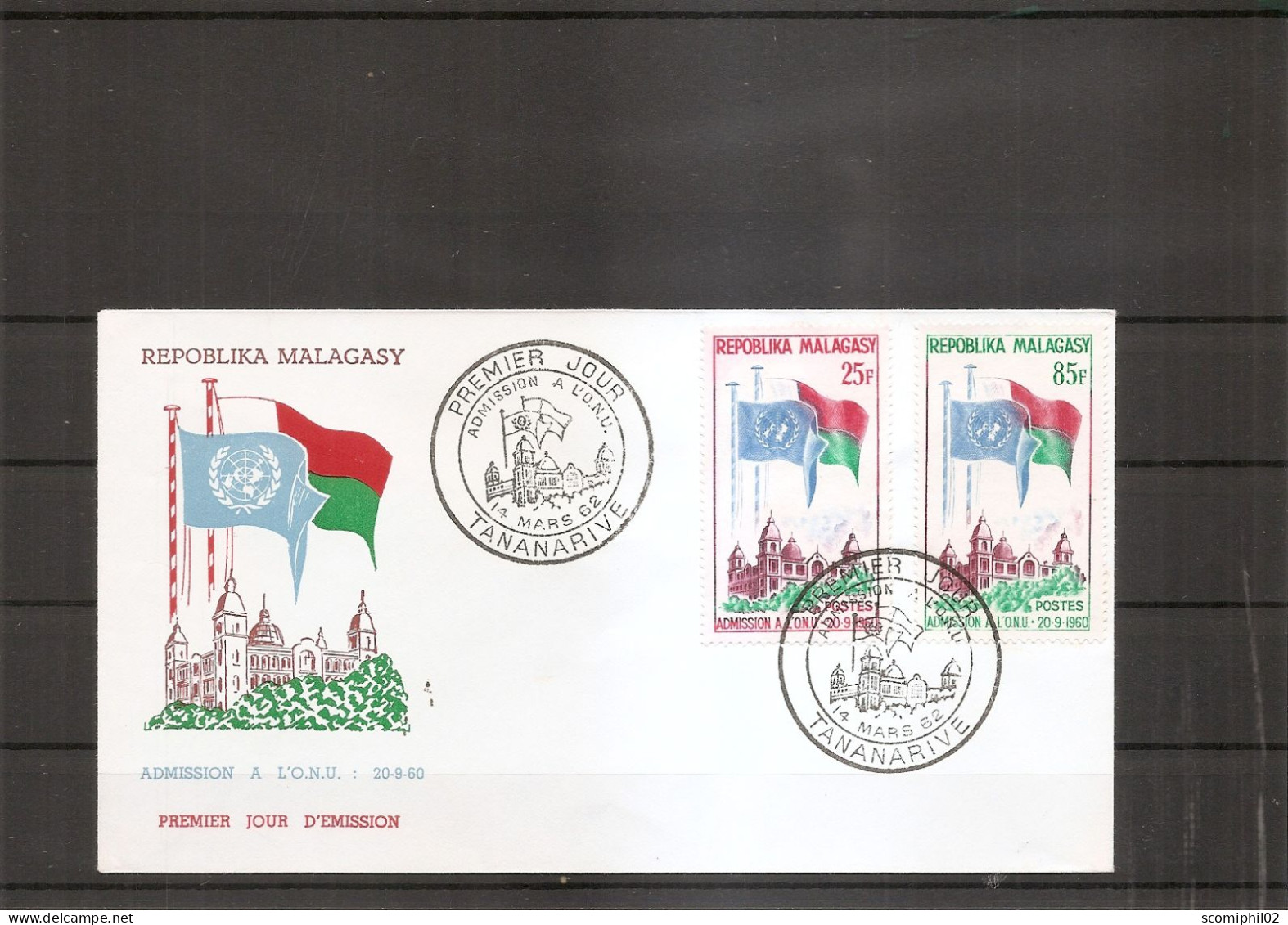 Drapeaux ( FDC De Madagascar De 1962 à Voir) - Briefe