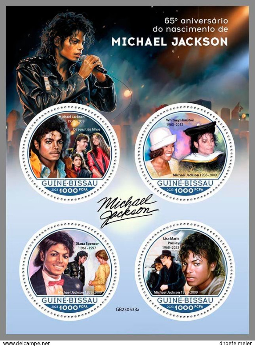 GUINEA-BISSAU 2023 MNH Michael Jackson Music M/S – IMPERFORATED – DHQ2408 - Other & Unclassified