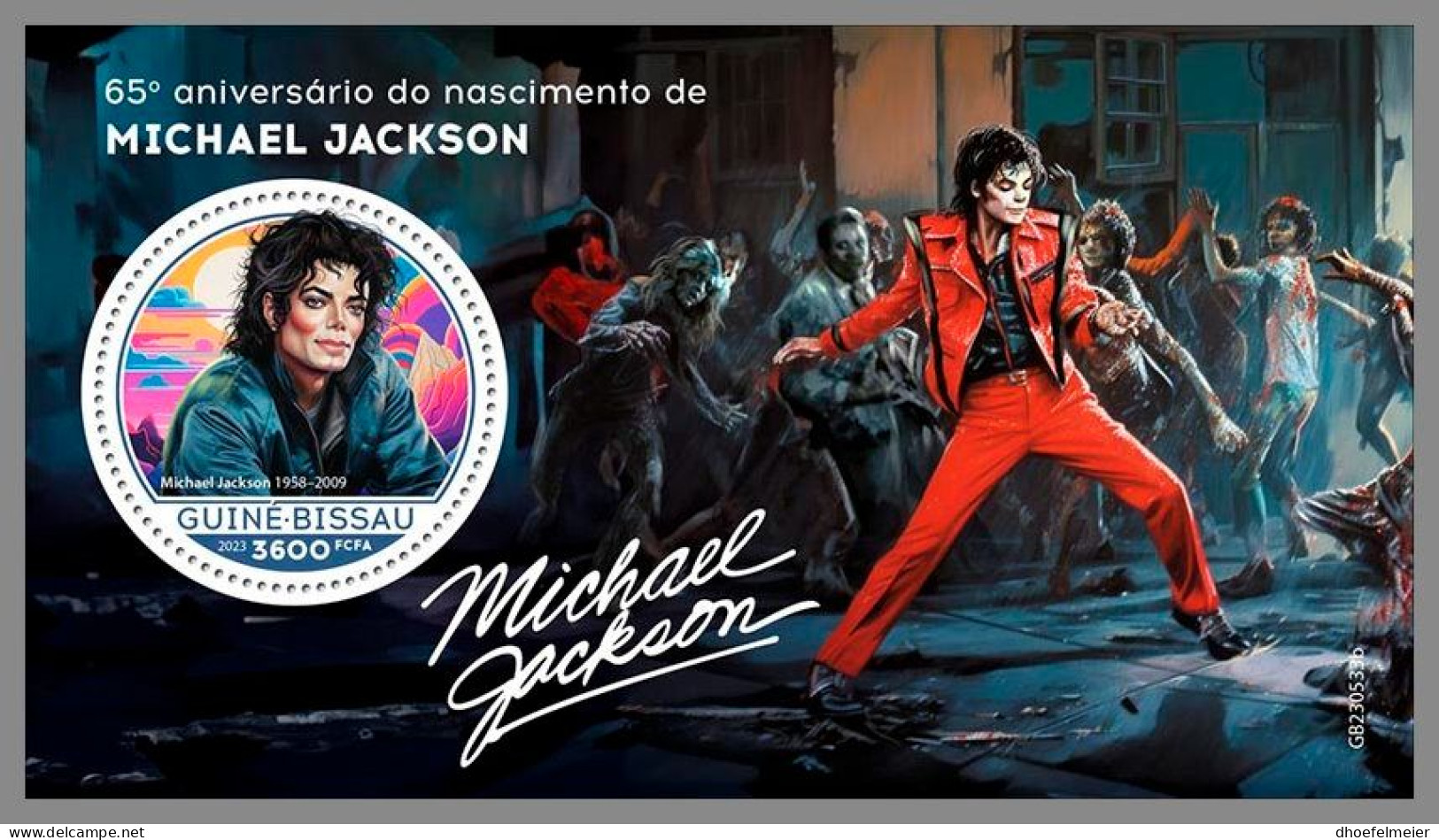 GUINEA-BISSAU 2023 MNH Michael Jackson Music S/S – IMPERFORATED – DHQ2408 - Otros & Sin Clasificación