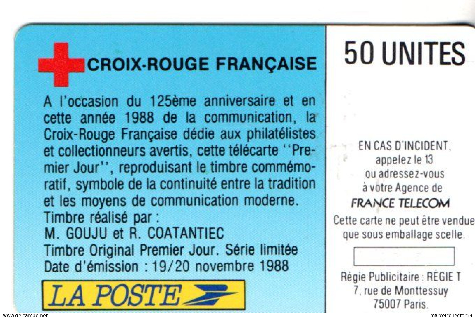 Télécarte - Croix Rouge Française -1988 50u -  NSB - 1989