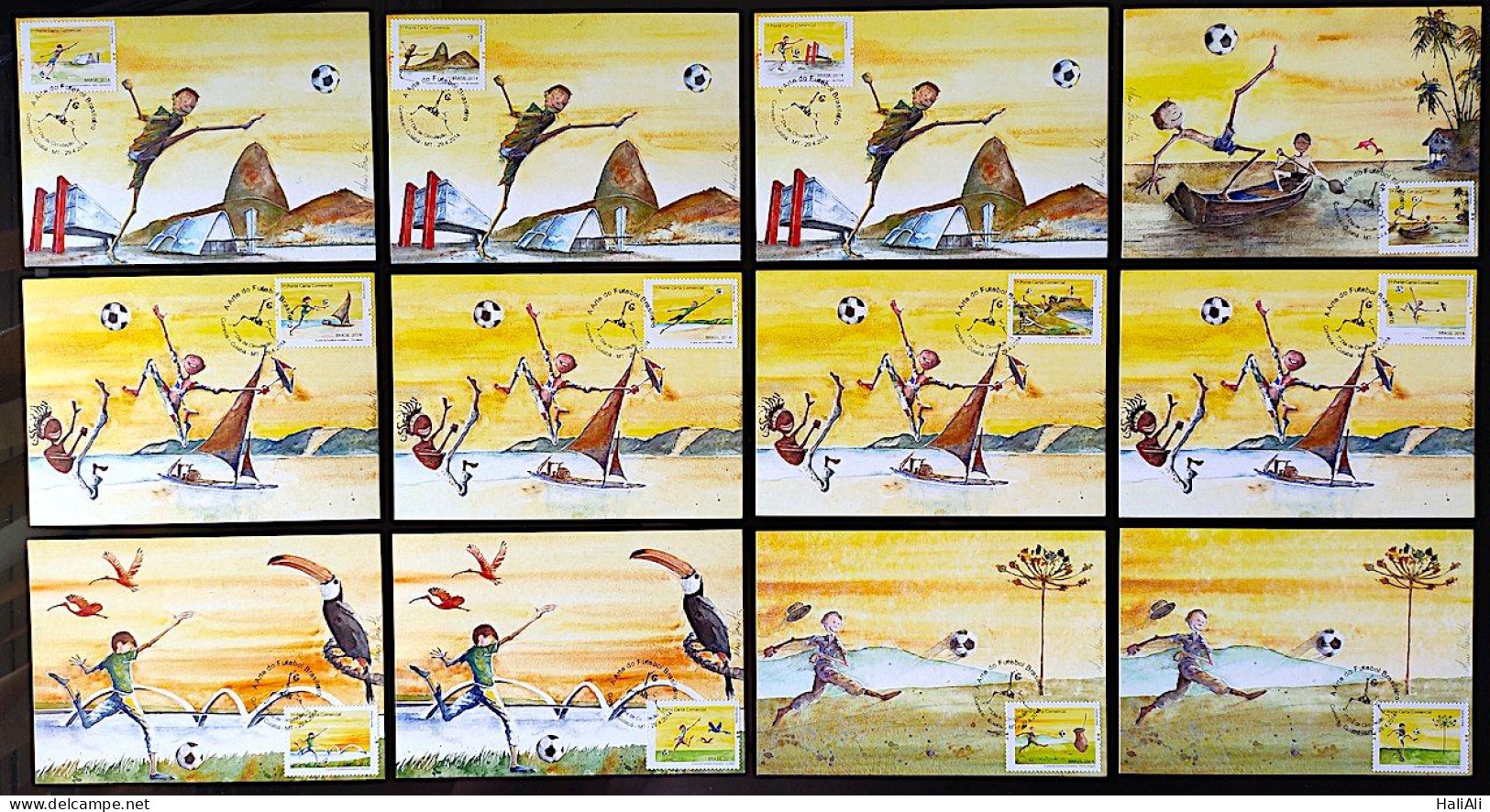 Brazil Maximo Postcard 290A World Cup Art Of Football CBC MT - Cartes-maximum