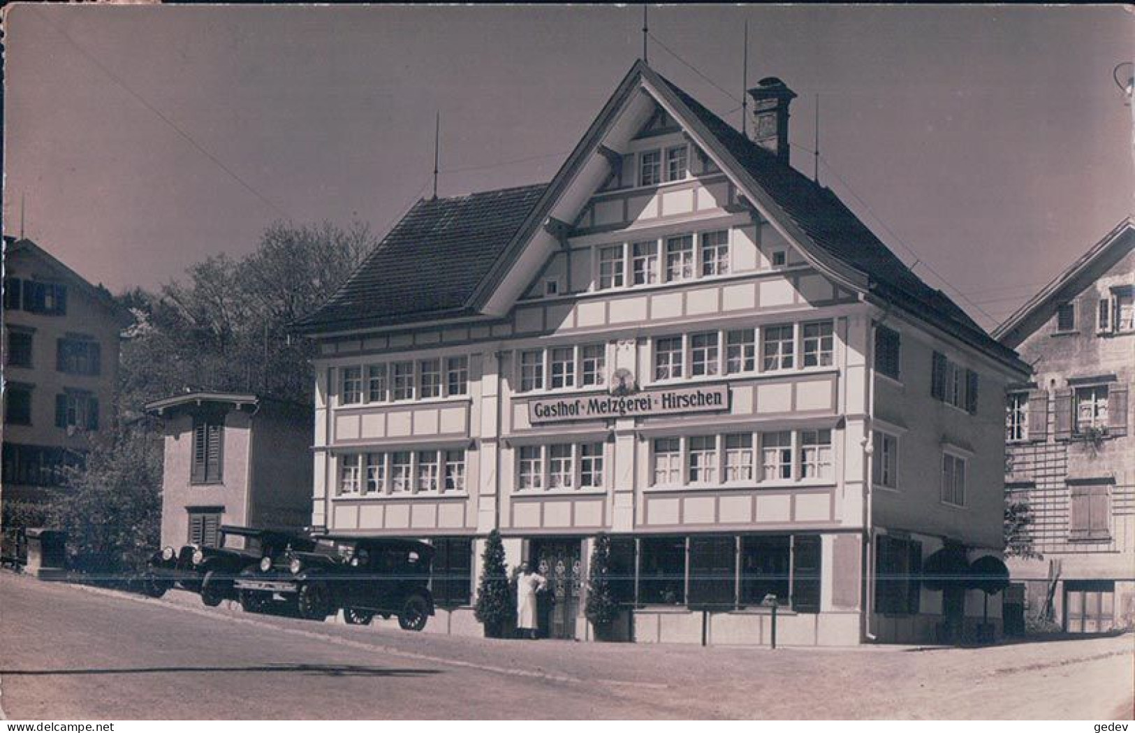 Heiden AR, Gasthof Metzgerei Hirschen, Automobiles (21.7.1927) - Heiden