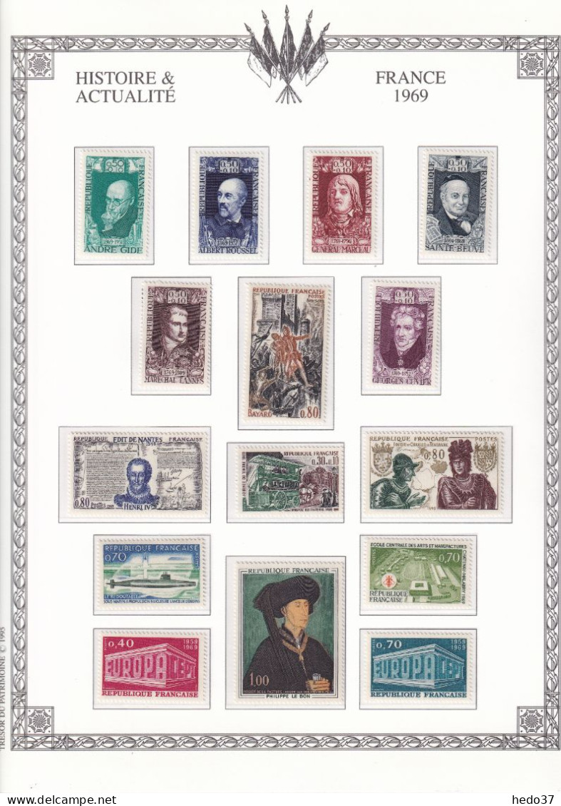 France Année Complète 1969 - N°1582/1620 - Neufs ** Sans Charnière - TB - 1960-1969