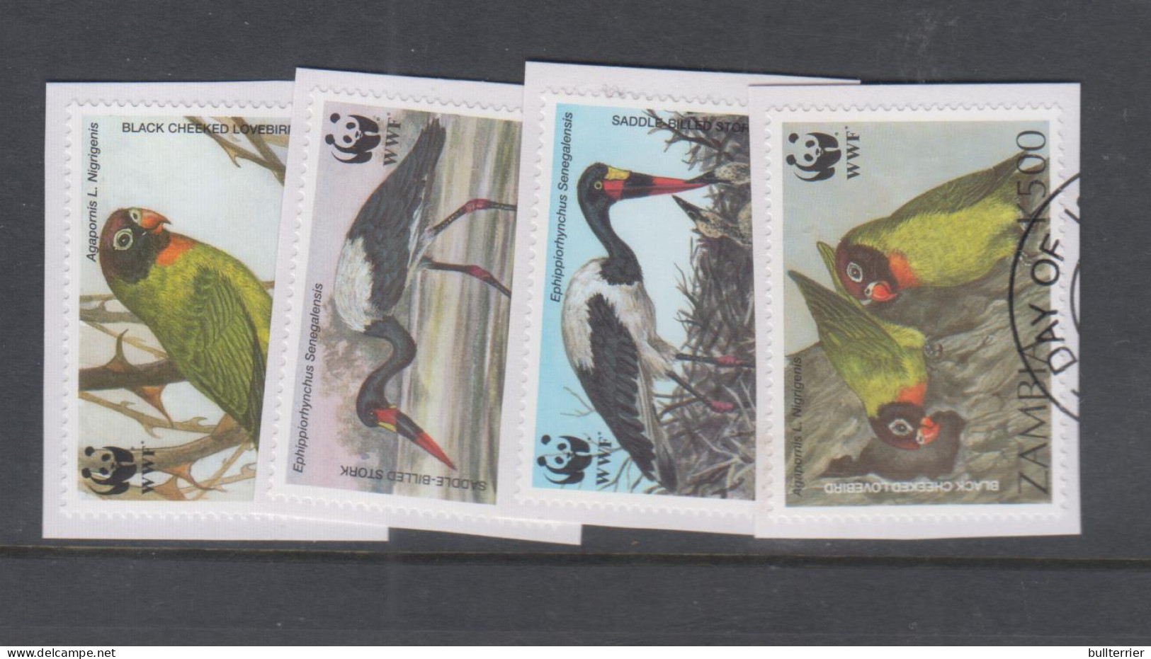 WILDLIFE - ZAMBIA - WWF / BIRDS  SET OF 4 FINE USED - Oblitérés