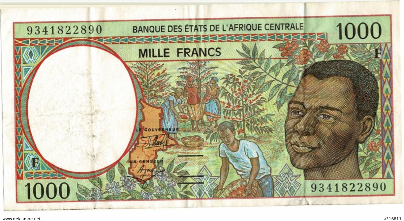 Billet Mille Francs Banque Des états De L Afrique Centrale - Non Classés