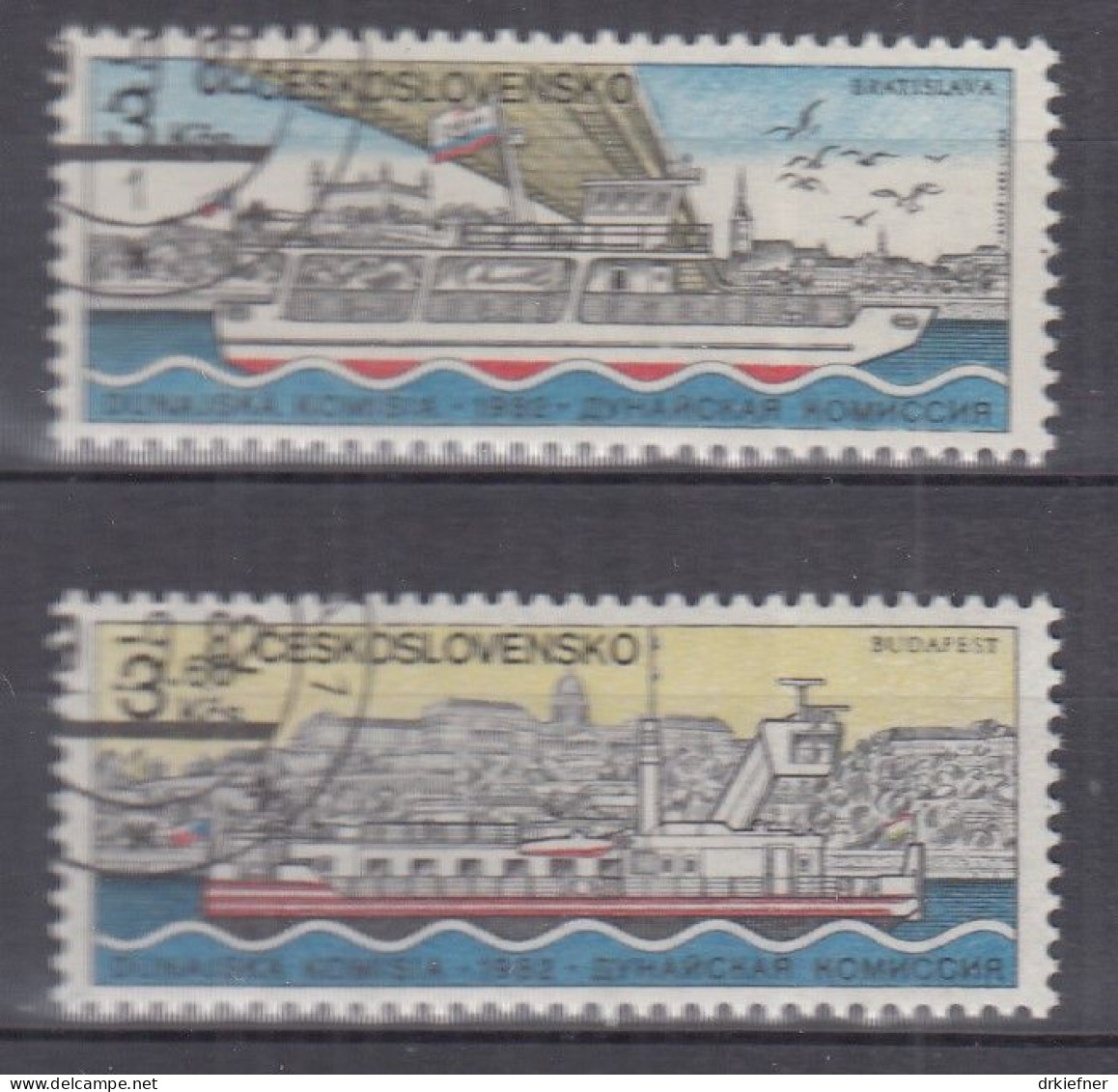 TSCHECHOSLOWAKEI  2679-2680, Gestempelt, Donaukommission, Schiffe, 1982 - Used Stamps