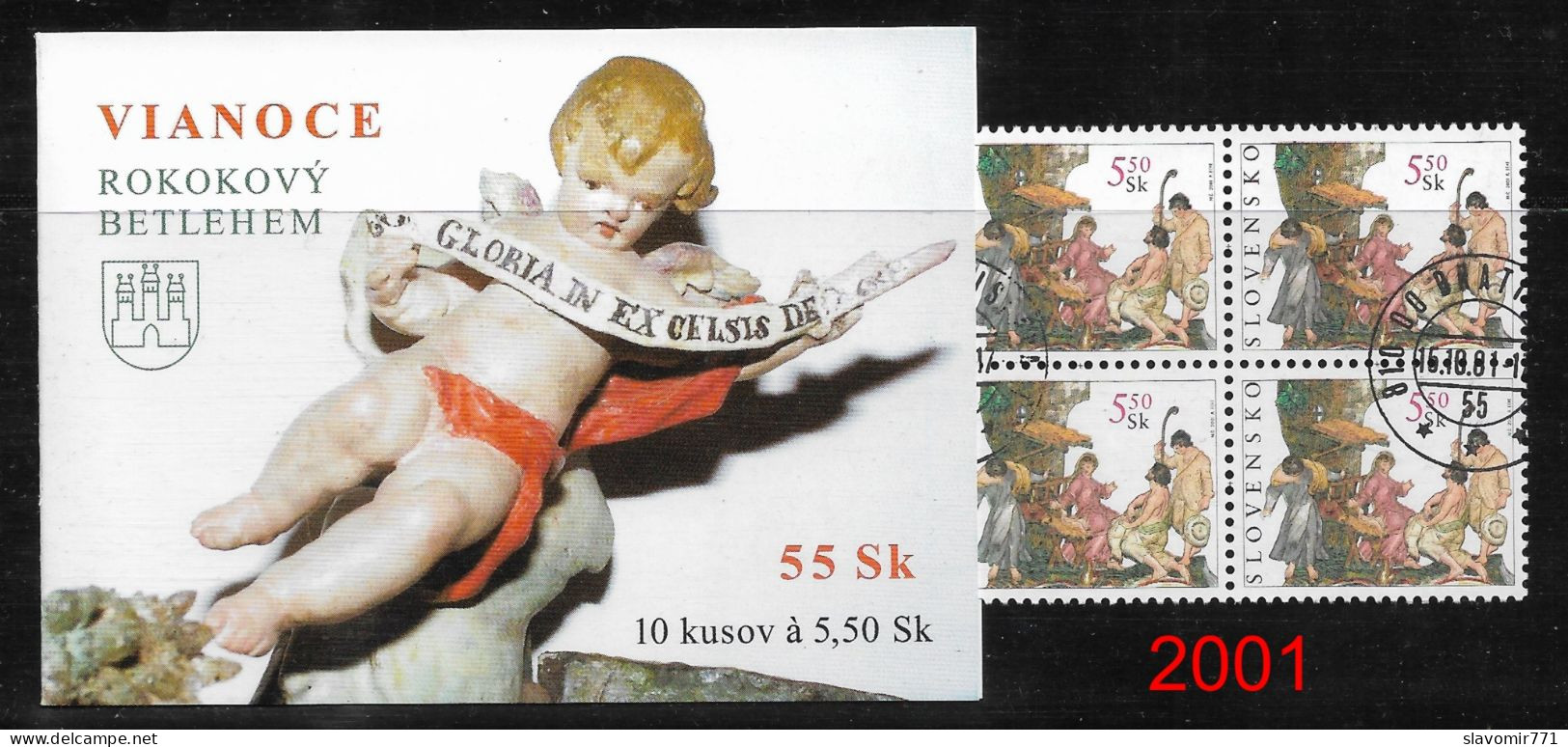 Slovakia 2001 ** Christmas - Rococo Bethlehem  ** Michel SK 413  ** CTO ** Slowakei ** Full Booklet - Other & Unclassified