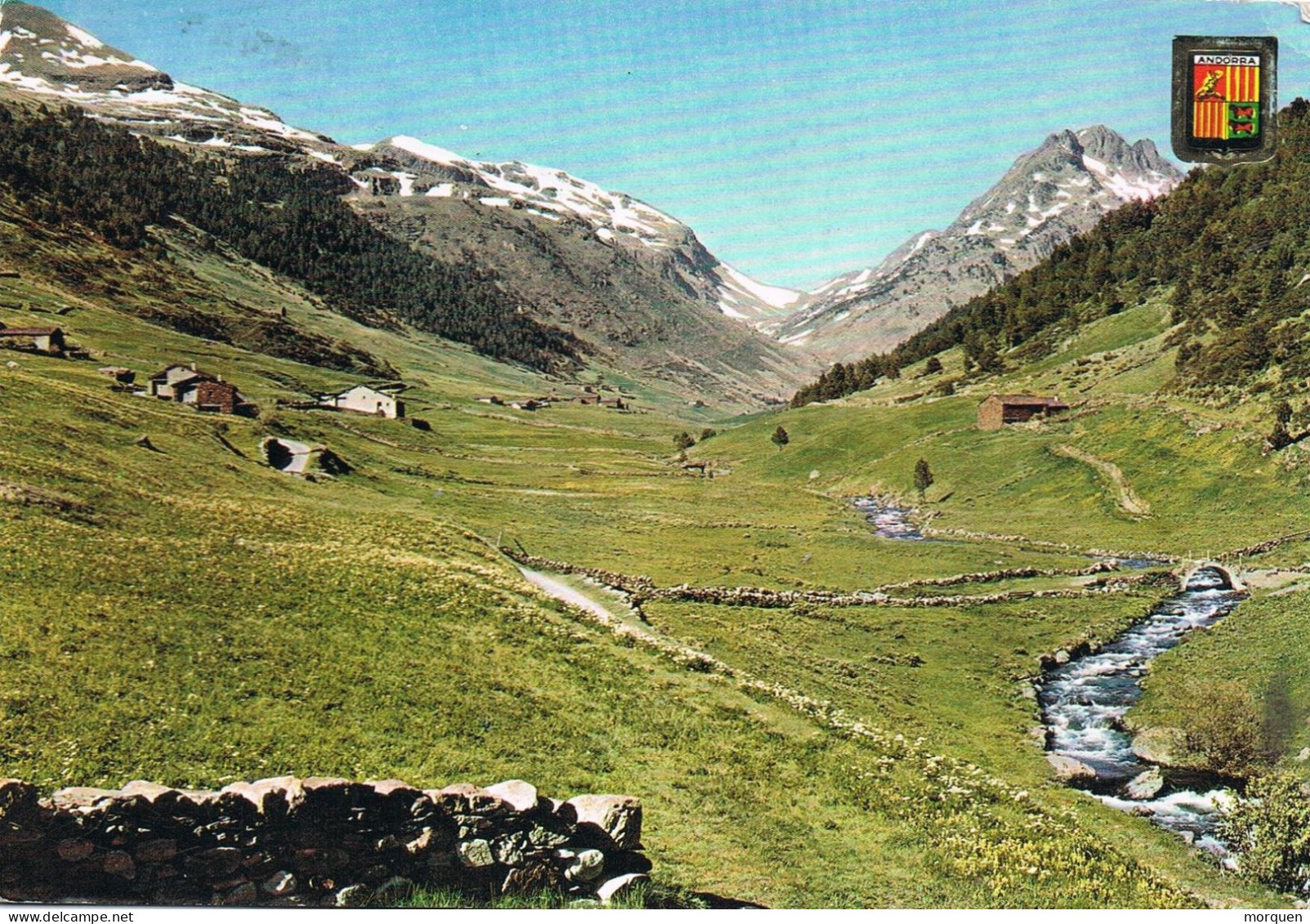 54139. Postal ANDORRA La VIEJA (Andorra Española) 1968. Vista  VALL D' INCLES - Covers & Documents