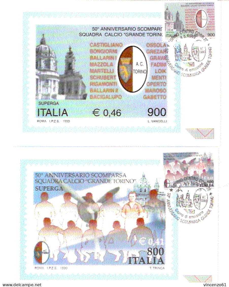 CARTOLINE MAXIMUM DI POSTE ITALIANE - CINQUANTENARIO GRANDE TORINO - Serie Completa - Berühmte Teams